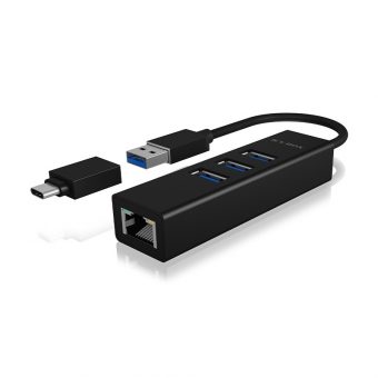 Raidsonic ICY BOX 4-port Usb Hub & LAN adapter with Usb 3.0-A & Usb 3.0-C IB-HUB1419-LAN - Image 4