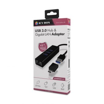 Raidsonic ICY BOX 4-port Usb Hub & LAN adapter with Usb 3.0-A & Usb 3.0-C IB-HUB1419-LAN - Image 7