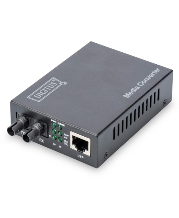 Digitus Fiber Gigabit Media Converter RJ45 Multi-Mode 0.5km Black DN-82110-1