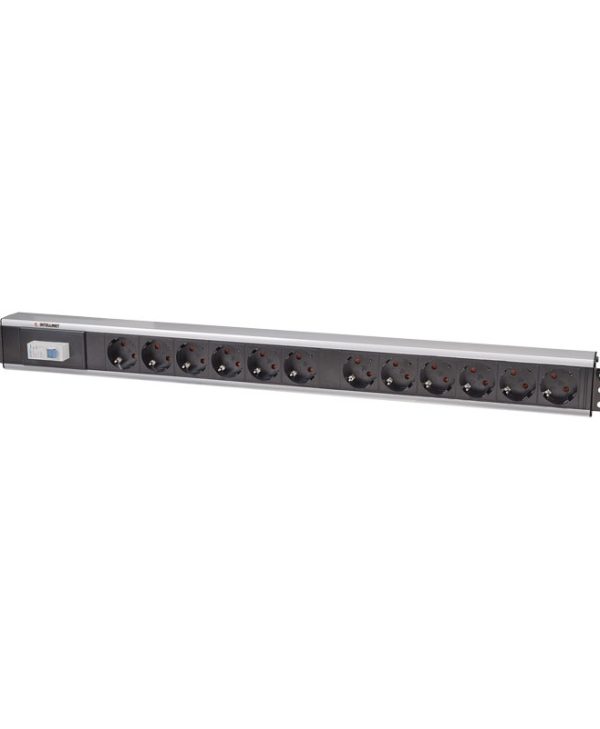 Intellinet 19" 1U 12-Way CEE 7/3 Schuko 3600W With Fuse Switch 16A CEE 7/4 Schuko Rack Mount PDU 2m Black 711449