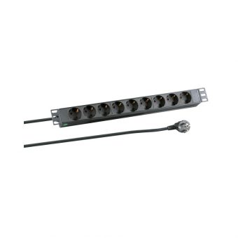 EFB-Elektronik 19" 1U 9-Way CEE 7/7 Schuko 3600W Rack Mount PDU 2m Black EK622DE.1