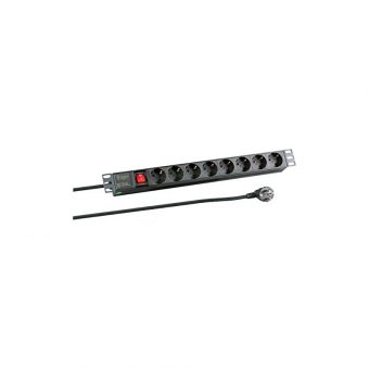 EFB-Elektronik 19" 1U 8-Way CEE 7/7 Schuko 3600W With Switch Rack Mount PDU 2m Black EK622DE.2