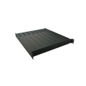 Steel 19" 1U Rack-Shelf 100cm 100Kgr With brackets Black 9-1010