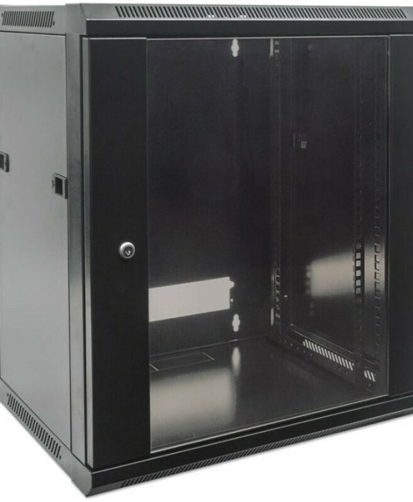Mirsan COM BOX 19" Wall Mount Rack Cabinet 20U 96x60 cm Black WTC20U60MN.01
