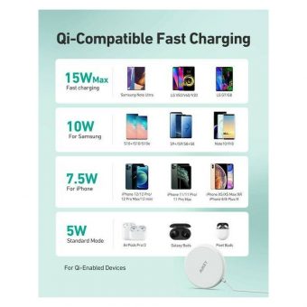 AUKEY LC-A1 Aircore Qi & Magsafe Compatible 15W White 692041999339 - Image 5