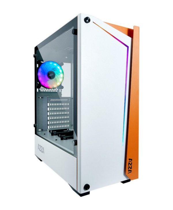 AZZA Apollo 430 DF2 Midi Tower Tempered Glass White CSAZ-430W-DF2
