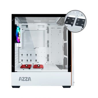 AZZA Apollo 430 DF2 Midi Tower Tempered Glass White CSAZ-430W-DF2 - Image 8
