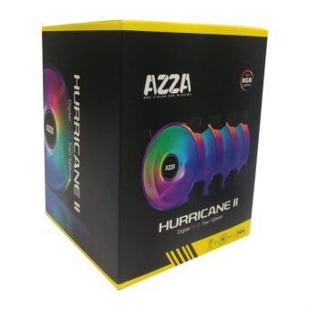 AZZA Hurricane II 120 ARGB 12cm Case Fan Black 4-Pack FNAZ-12DRGB2-241 - Image 5