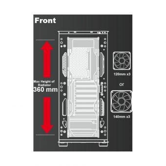 AZZA Celesta 340F Midi Tower Tempered Glass CSAZ-340F - Image 8