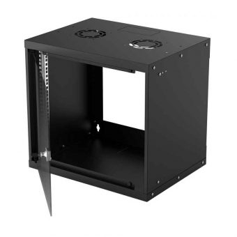 Intellinet 19" Wall Mount Rack Cabinet 9U 49 x 54 Flatpack Black 714174 - Image 2
