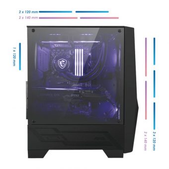 MSI MAG Forge 100M RGB Tempered Glass Midi Tower Black 306-7G03M21-809 - Image 6
