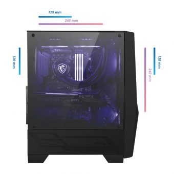 MSI MAG Forge 100M RGB Tempered Glass Midi Tower Black 306-7G03M21-809 - Image 7