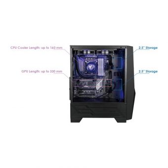 MSI MAG Forge 100M RGB Tempered Glass Midi Tower Black 306-7G03M21-809 - Image 8