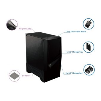 MSI MAG Forge 100M RGB Tempered Glass Midi Tower Black 306-7G03M21-809 - Image 9