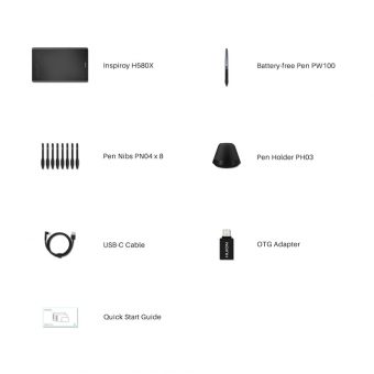 Huion Inspiroy H580X Digitizer με Γραφίδα Σχεδίασης Black 6930444802141 - Image 11