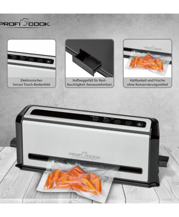Profi Cook PC-VK 1133 Vacuum sealer stainless steel Black 4006160113303