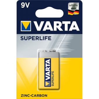 Varta Superlife 6F22 E Zinc Battery 9V 1Pc 4008496556427