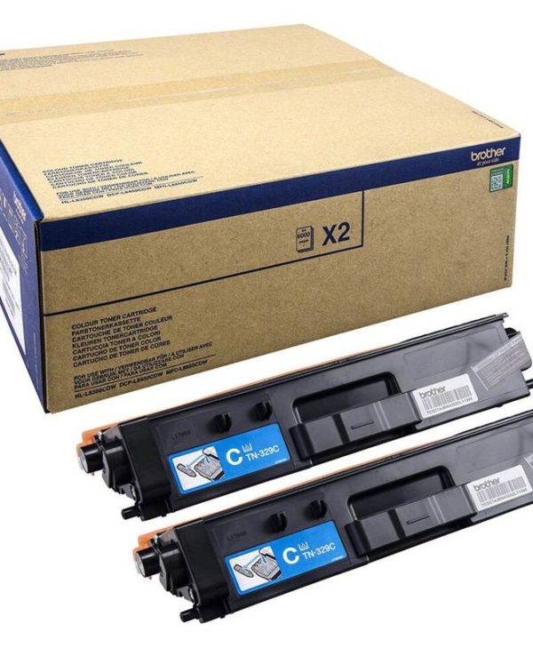 Brother TN-329CTWIN Cyan Toner Cartidge 2-Pack