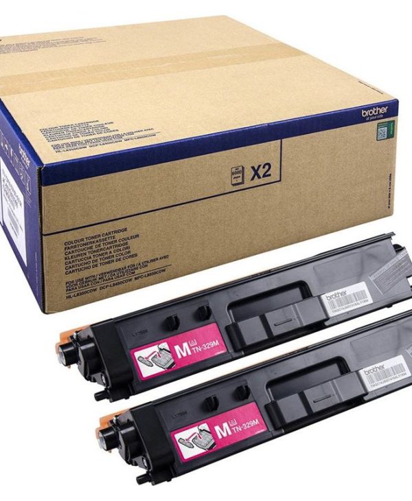 Brother TN-329MTWIN Magenta Toner Cartidge 2-Pack