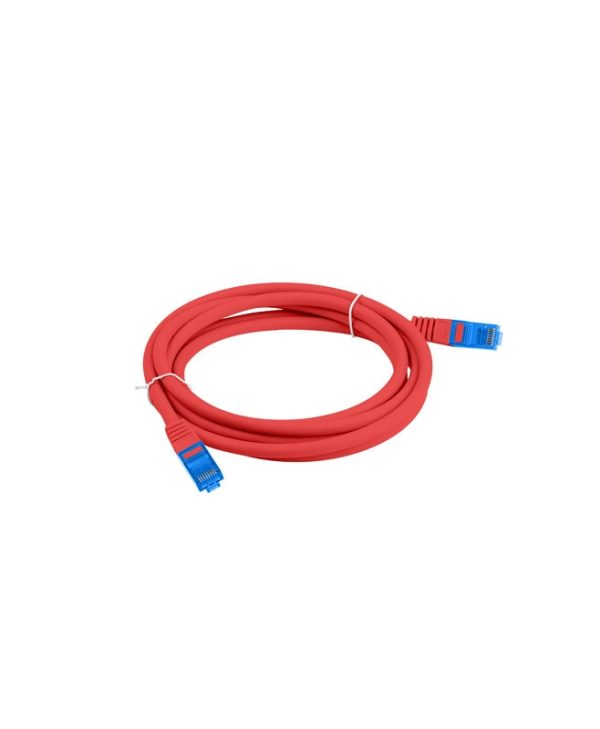 Lanberg S/FTP RJ45 Cat.6A LSZH CCA Snagless 0.5m Red PCF6A-10CC-0050-R