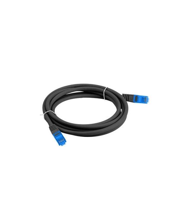 Lanberg S/FTP RJ45 Cat.6A LSZH CCA Snagless 2m Black PCF6A-10CC-0200-BK