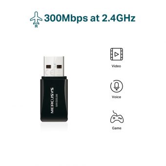 Mercusys N300 Wireless Mini USB Adapter MW300UM V3 - Image 2