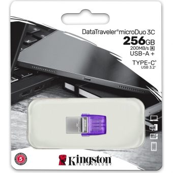 Kingston Data Traveler microDuo 3C G3 256GB USB-A/C 3.2 DTDUO3CG3/256GB - Image 5