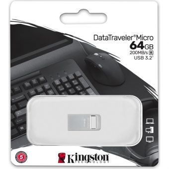 Kingston DataTraveler Micro G2 64GB USB 3.2 Silver DTMC3G2/64GB - Image 7