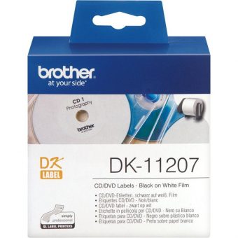 Brother Labelling Tape Cassette Black on White CD/DVD Label Roll 58mm DK-11207