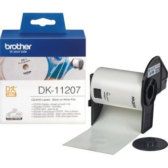 Brother Labelling Tape Cassette Black on White CD/DVD Label Roll 58mm DK-11207 - Image 2