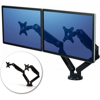 Fellowes Platinum Series Dual Monitor Arm Up To 27" Black 8042501