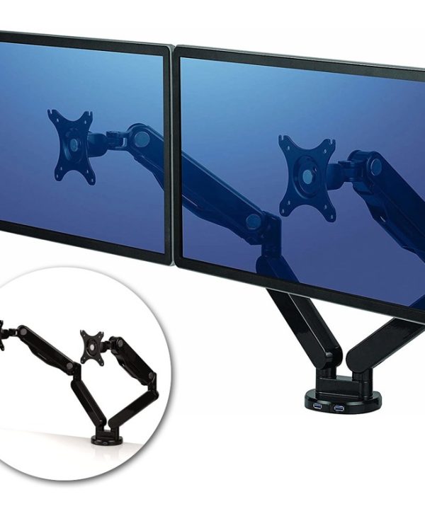 Fellowes Platinum Series Dual Monitor Arm Up To 27" Black 8042501