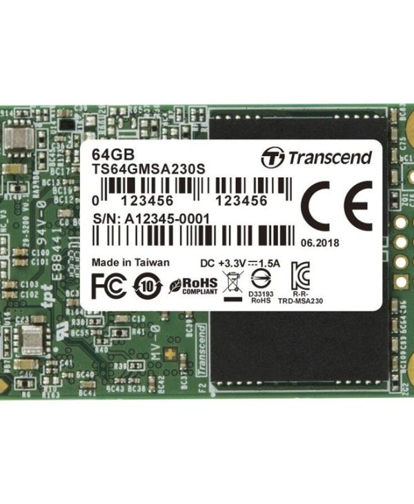 Transcend MSA230S 64GB mSATA SSD TS64GMSA230S