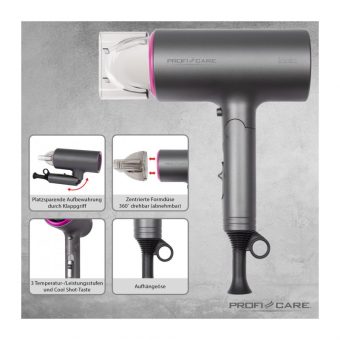 ProfiCare PC-HT 3073 Hair dryer Pink 4006160307313 - Image 5
