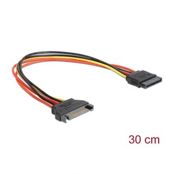 Delock Cable SATA 15Pin M/F 0.3m 60131