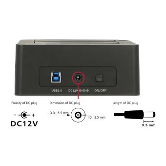 Delock Docking Station 2-Bay 3.5"/2.5" USB 3.0 Black 62661 - Image 2