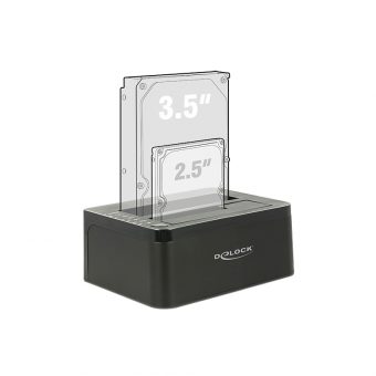 Delock Docking Station 2-Bay 3.5"/2.5" USB 3.0 Black 62661 - Image 3