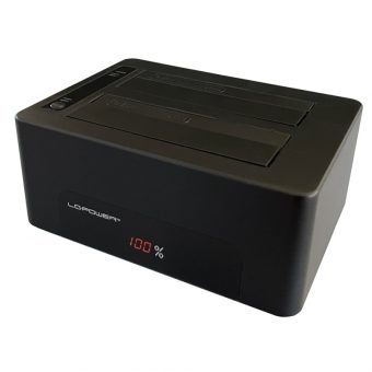 LC-Power Docking Station 2-Bay 2.5" + 3.5" USB 3.2 Gen1 Black LC-DOCK-U3-V - Image 2