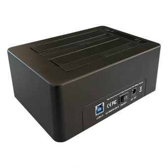 LC-Power Docking Station 2-Bay 2.5" + 3.5" USB 3.2 Gen1 Black LC-DOCK-U3-V - Image 3