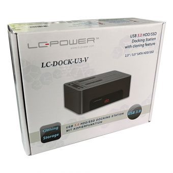LC-Power Docking Station 2-Bay 2.5" + 3.5" USB 3.2 Gen1 Black LC-DOCK-U3-V - Image 8