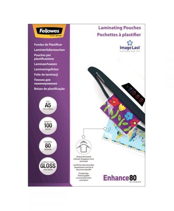 Fellowes A5 Δίφυλλα Πλαστικοποίησης 80 mic. 100τμχ 5306002