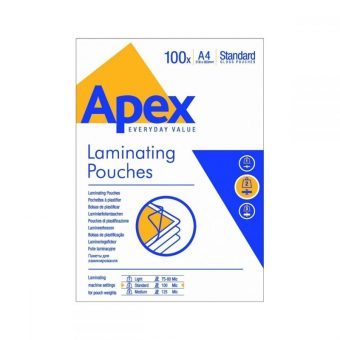 Fellowes A4 Δίφυλλα Πλαστικοποίησης APEX LIGHT DUTY A4 100mic 100τμχ 6003301