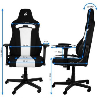 Nitro Concepts E250 Gaming Chair Black/White NC-E250-BW - Image 5