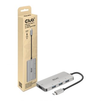 Club3D Adapter 4-Port USB 3.2 Hub USB-C 3.2 Gen2 Silver SV-1547 - Image 2