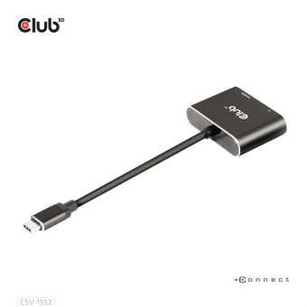 Club3D Adapter USB-C 3.2 Gen1 To DisplayPort 1.2 + HDMI 2.0 M/F Black CSV-1552 - Image 8