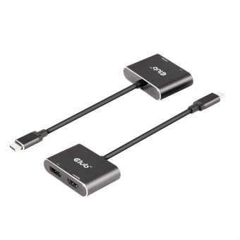 Club3D Adapter USB-C 3.2 Gen1 To DisplayPort 1.2 + HDMI 2.0 M/F Black CSV-1552 - Image 9