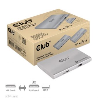 Club3D Hub Thunderbolt 4 Portable 5-In-1 Hub With Smart Power CSV-1580