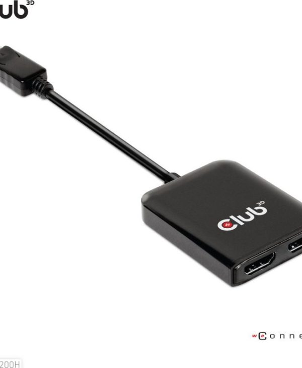 Club3D Adapter DisplayPort 1.4 To Dual HDMI 2.0 M/F Black CSV-7200H