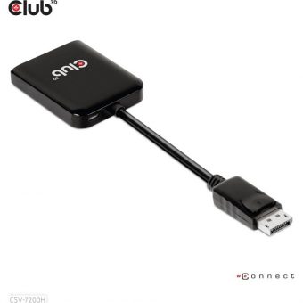 Club3D Adapter DisplayPort 1.4 To Dual HDMI 2.0 M/F Black CSV-7200H - Image 2
