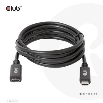 Club3D Cable USB-C 3.1 M/F With 60W PD 2m Black CAC-1529 - Image 7